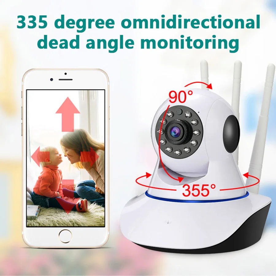 Беспроводная камера наблюдения 1080P HD wifi интеллектуальная Удаленная домашняя артефактная сетевая домашняя камера с вращением на 360 градусов