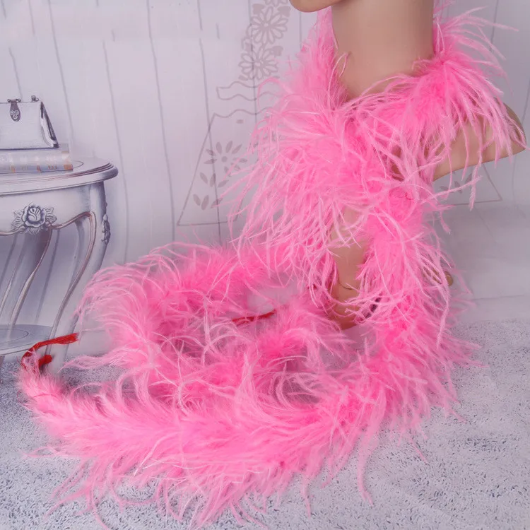 Lda109 Pink 2 ярдов/партия 1Ply натуральный Страус пушистые перья боа костюмы отделка для карнавальный костюм шаль Страус Плюм - Цвет: Lda109 Pink