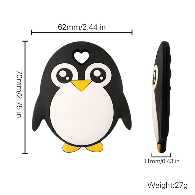 Let's make 1PC Silicone Pineapple Teethers Cartoon Animals Penguin Teething Food Grade Silicone Teether BPA Free For Baby Toys 2