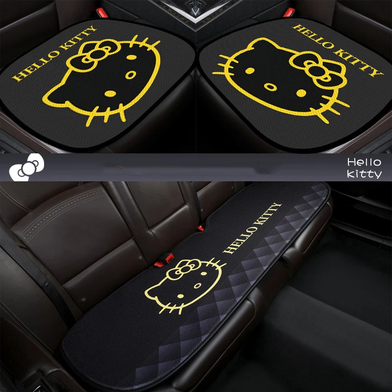 Car Seat Cover Kitty Cat Seat Cover Kawaii Auto Cushion Breathable Car Seat Cover Auto Decor Protector For Girls Car Accessories