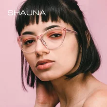 SHAUNA весна шарнир из нержавеющей стали проволока Arm бренд дизайнер кошачий глаз оптические очки рамки для женщин