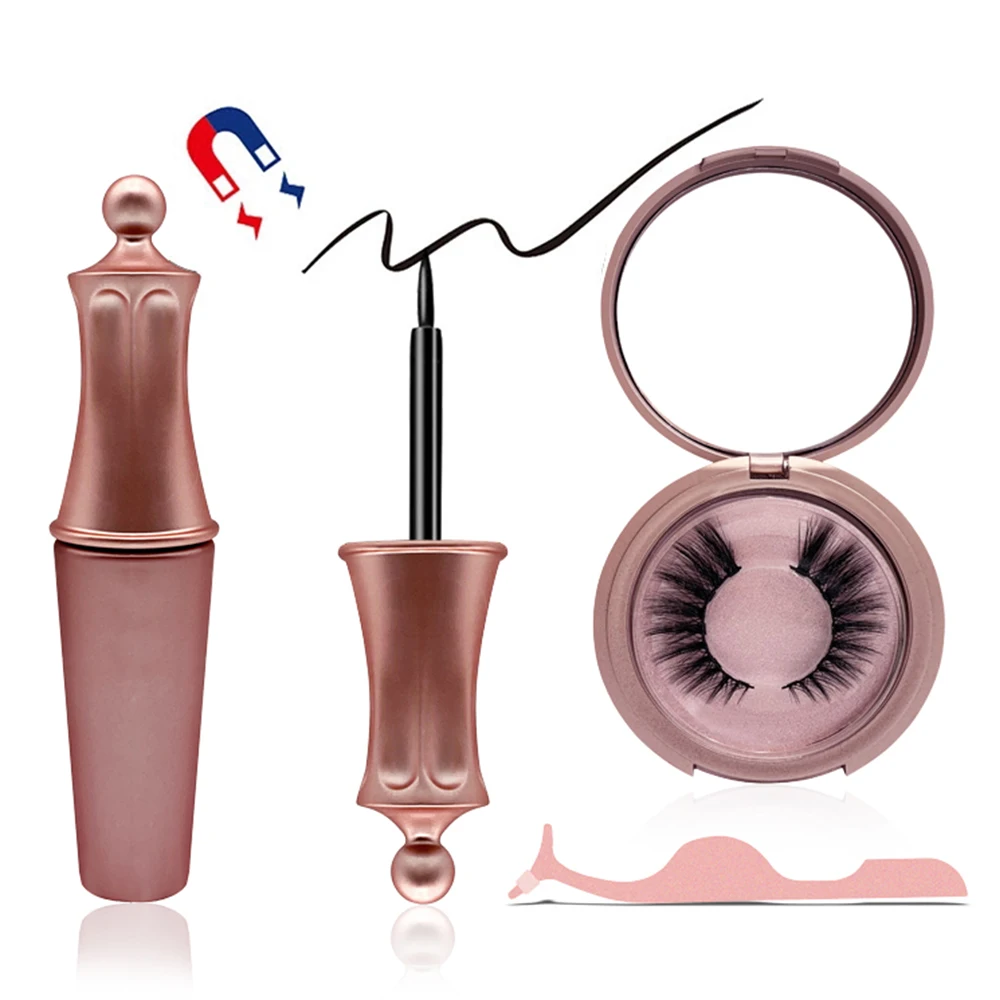 3D магнитный Набор накладных ресниц натуральный Длинный Водонепроницаемый