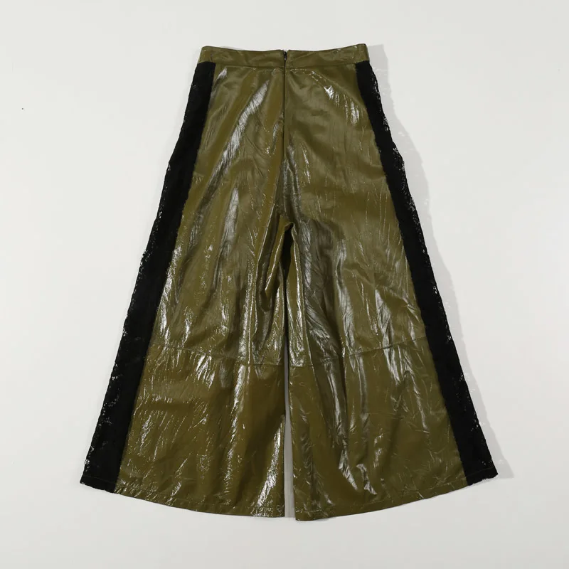 2020 Nieuwe Aankomst Twee Stuk Set Top En Echt Tops Lederen Wijde Pijpen Broek Vrouwen Sets Kleding 2020 Nieuwe Aankomst Twee Stuk Set Top En Echt Tops Lederen Wijde Pijpen Broek Vrouwen Sets Kleding