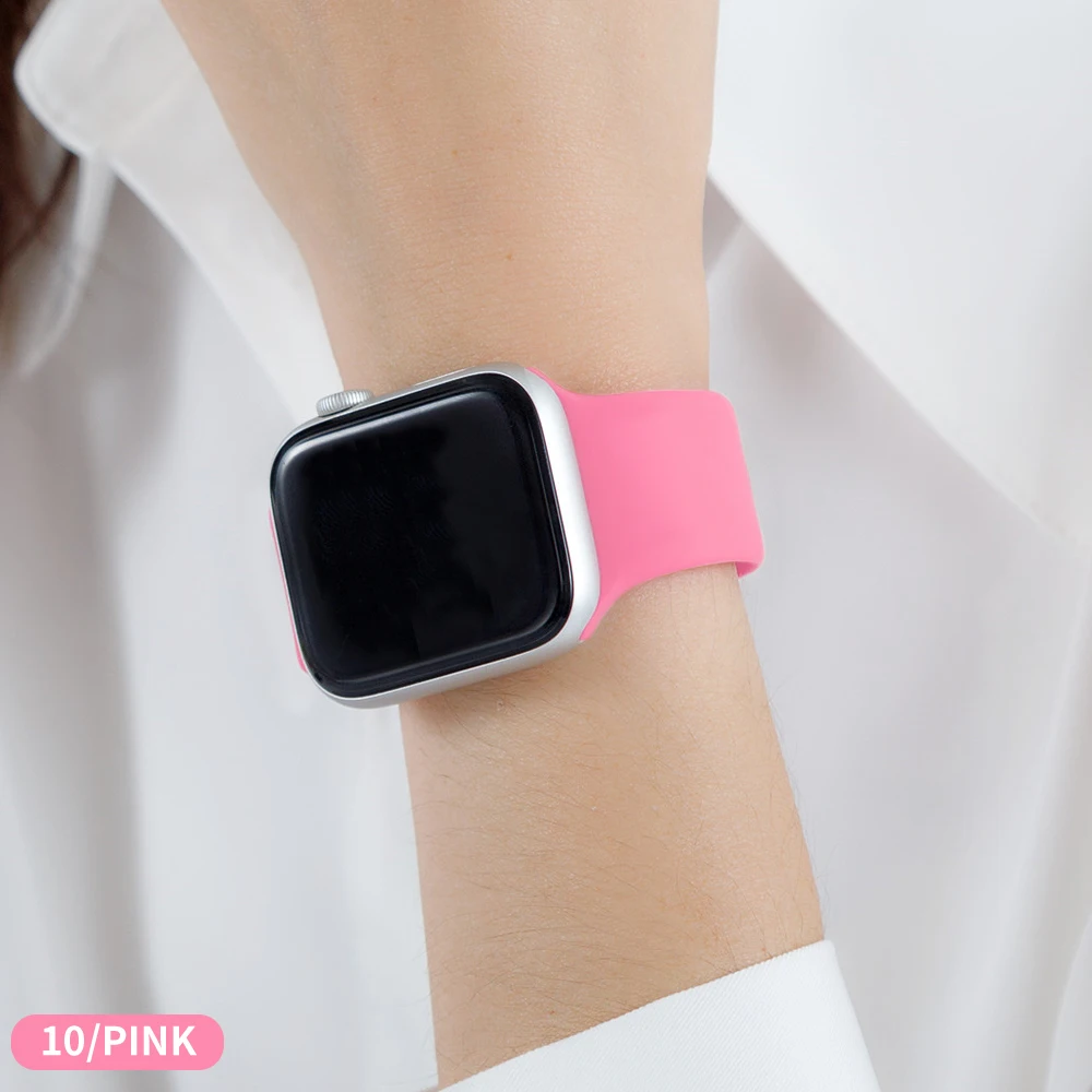 Ремешок для Apple Watch 38 мм 42 мм iWatch 4 ремешка 44 мм 40 мм спортивный силиконовый ремень браслет Apple watch 5 4 3 2 Аксессуары для ремешка - Цвет ремешка: Bright pink