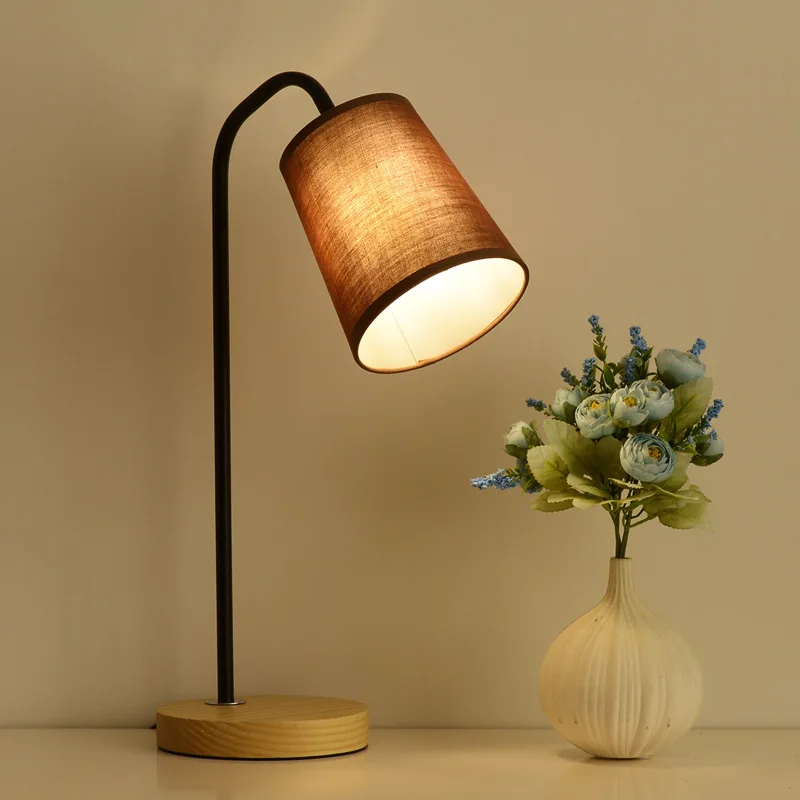 Blonche Modern Table Lamp Wooden Table Lights E27 Lighting for Bedside Bedroom Living Room Home Decor Simple Iron Art Luminaire - Цвет корпуса: B