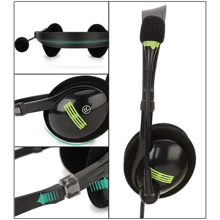 USB Wired Stereo s with Microphone Head Mounted Gaming Office Home Mute Headset