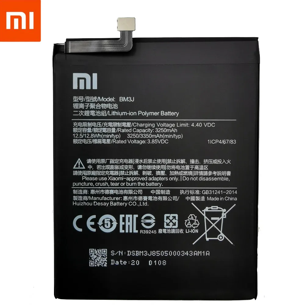 Xiao mi 100% Оригинальная батарея BM3J 3350mAh для Xiaomi 8 Lite MI8 высокое качество сменные