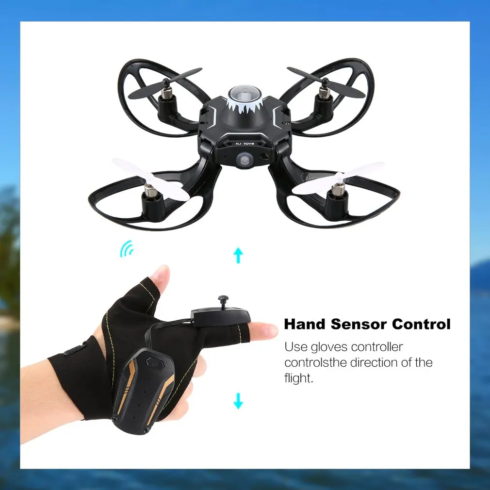 

2.4G 4 Channel Gloves Gesture Sensor Control Interactive Mini Drone Quadcopter Hand Sensor Control RC Helicopter