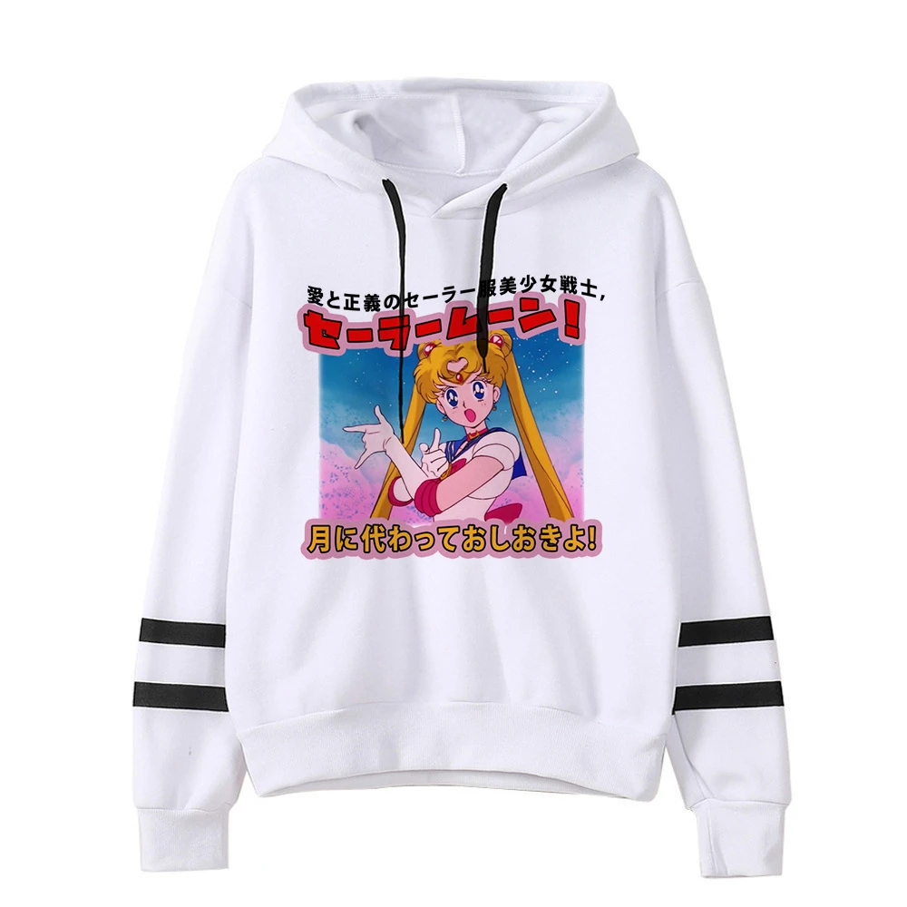 Сейлор свитшот с Луной кошкой Харадзюку корейский стиль ulzzang kawaii 90s мультфильм одежда пуловеры негабаритных с капюшоном уличная - Цвет: 3056