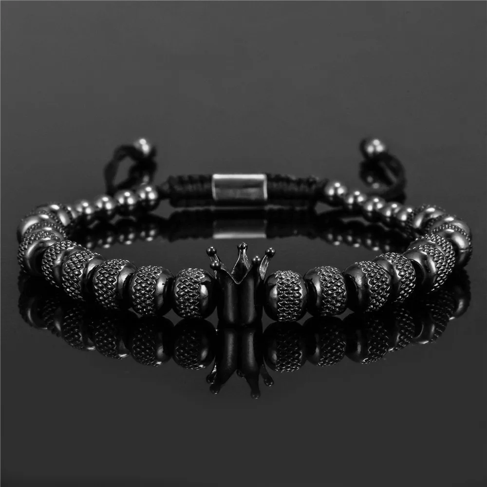 Bracelet Jewelry Leather Bracelets Shell Charm Bracelets Simple Crown Royal Charm Men & Women Bracelets Bangles Handmade Copper Charm Beads Braiding Crown Bracelet Jewelry Gift