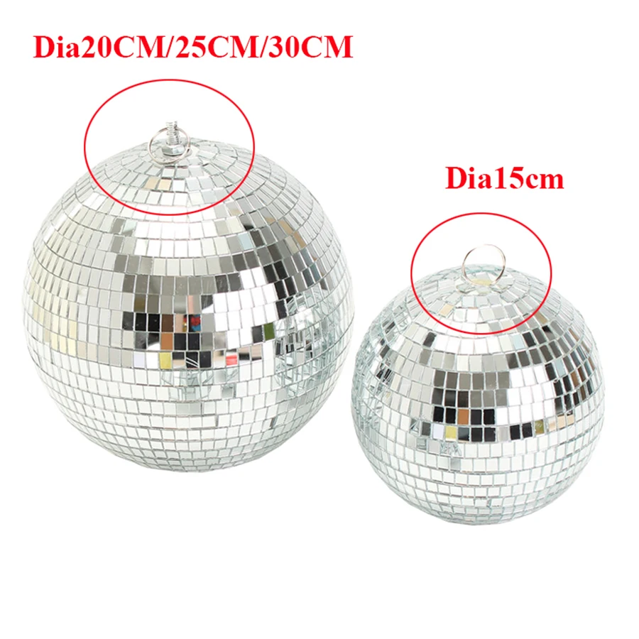 Thrisdar Dia25CM Silver Hanging Disco Mirror Ball With Pinspot Lamps and Motor Wedding KTV Bar Holiday Mirror Ball Stage Light