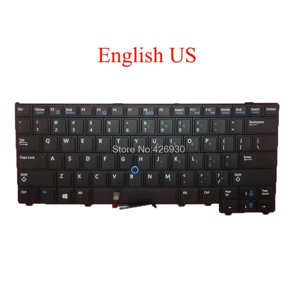 Клавиатура для ноутбука DELL Latitude E7440 P40G 04G6VR 4G6VR PK130VN3A00 SG-60700-XUA SN7222 на английском