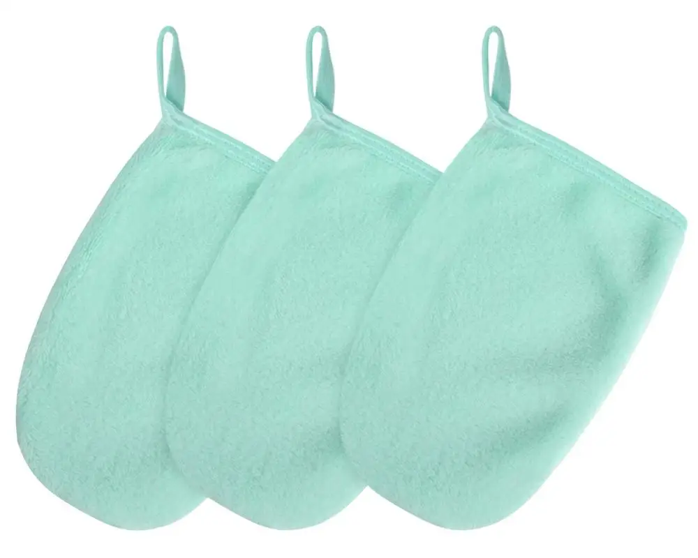 Sinland Bamboo Fiber Oil Free Reusable Makeup Remover Cloth Glove Tool Beauty Facial Cleansing Cloth Pads 13cmx20cm 3 Pack White 5