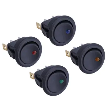 

20 pcs 12 V led rocker switch Led Dot Light 3 pinos ON-OFF Interruptor LED iluminado Car Dash Dashboard Barco SPST Toggle Switch