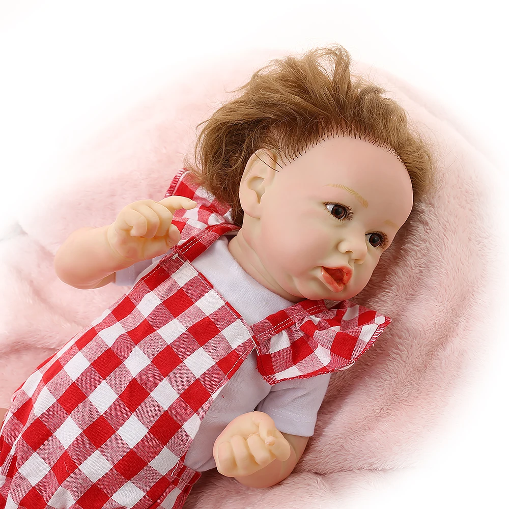 Кудрявые волосы 55 см Bebe Кукла Reborn для маленьких девочек кукла красный белый плед полное тело Мягкий силикон Реалистичная детская Ванна игрушка водонепроницаемый