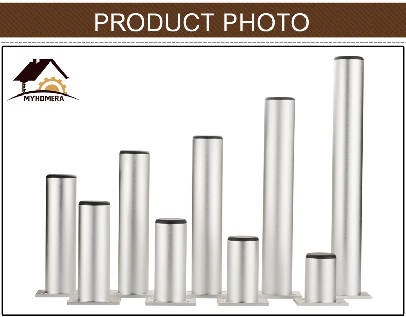 Myhomera 4Pcs/Set Furniture Feet Legs Adjustable Cabinet Sofa Leg 60/80/120/180/250mm Aluminum Cupboard Coffee Table Protec Foot