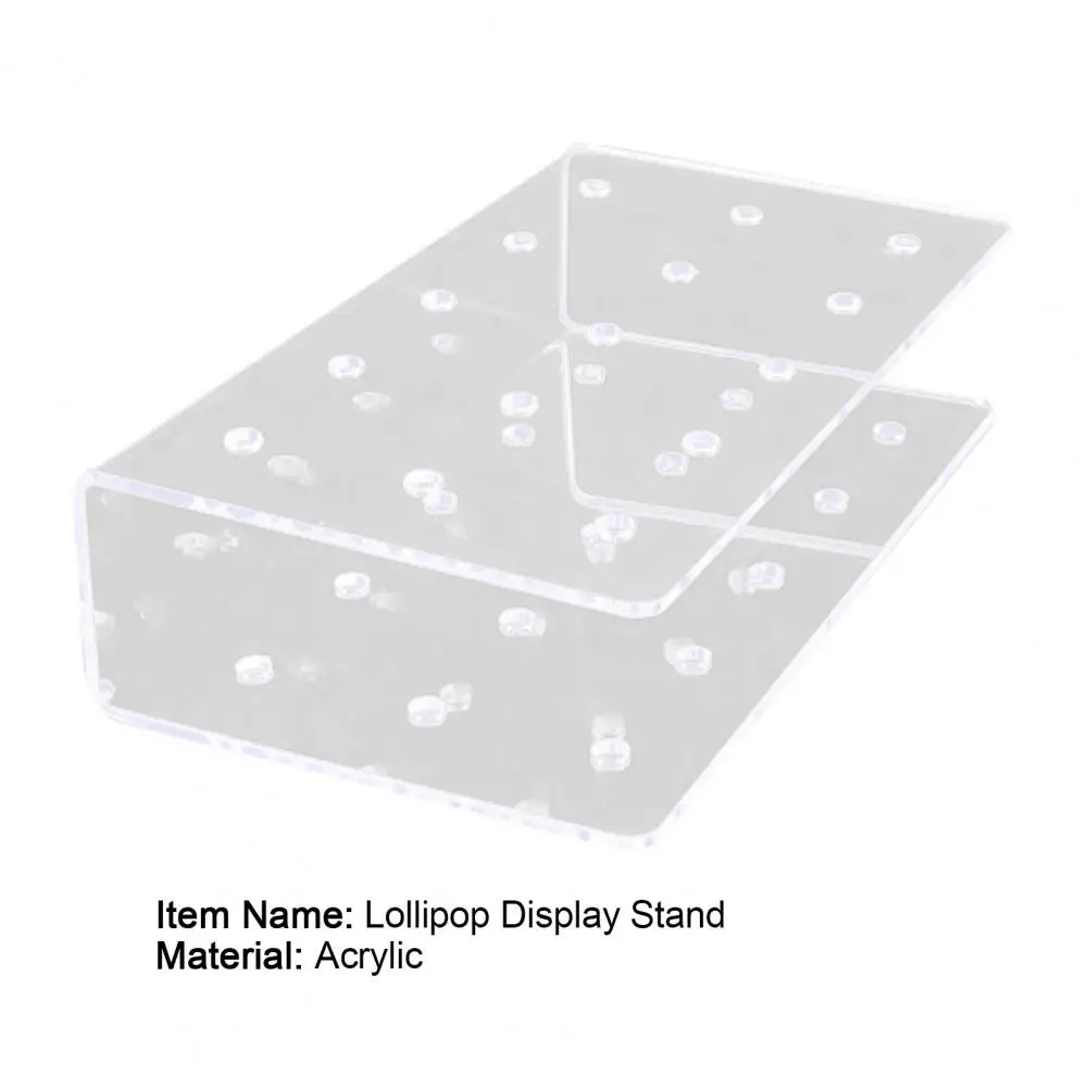 1Pc Acrylic Lollipop Holder Rectangle Shape Double Layer Acrylic Cake Pop Stand Display Lollipop Stand for Wedding