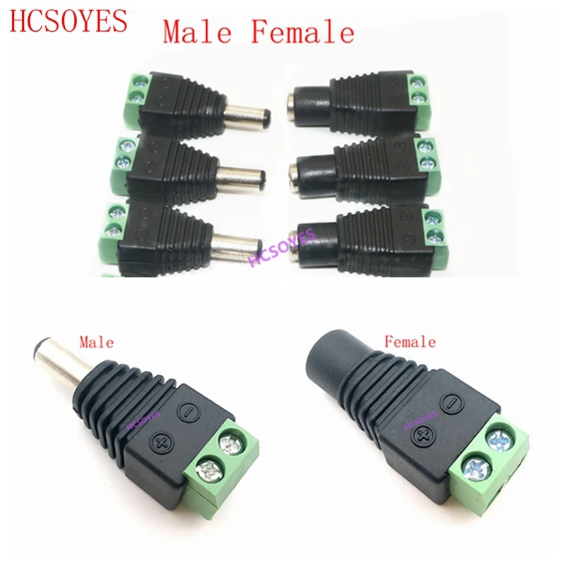 5 пар DC разъем для светодиодной ленты бесплатный сварочный адаптер светодиодной ленты разъем мужской или женский Разъем 5,5x2,1 мм для 3528/5050/5730