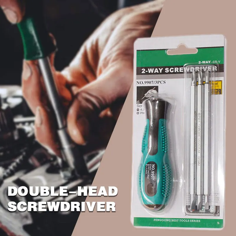Portable Dual Purpose Screwdriver Tool Accessories Home Hand Tools Chrome Vanadium Steel 1 Set Green Magnetic Connection Post