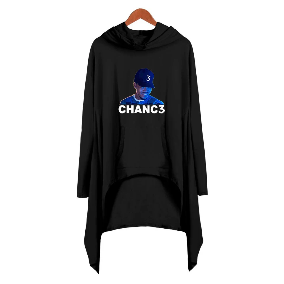 Chance The Rapper платье с капюшоном женское уличное платье с длинными рукавами тренд горячая Распродажа Досуг толстовки платье - Цвет: black