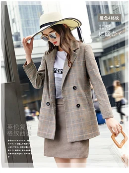 

Women blazers Runway Jacket Female 2019 Autumn Winter Casual Button Suits Cotton Coat Elegant Ladies Plus size Slim Blazer S0257