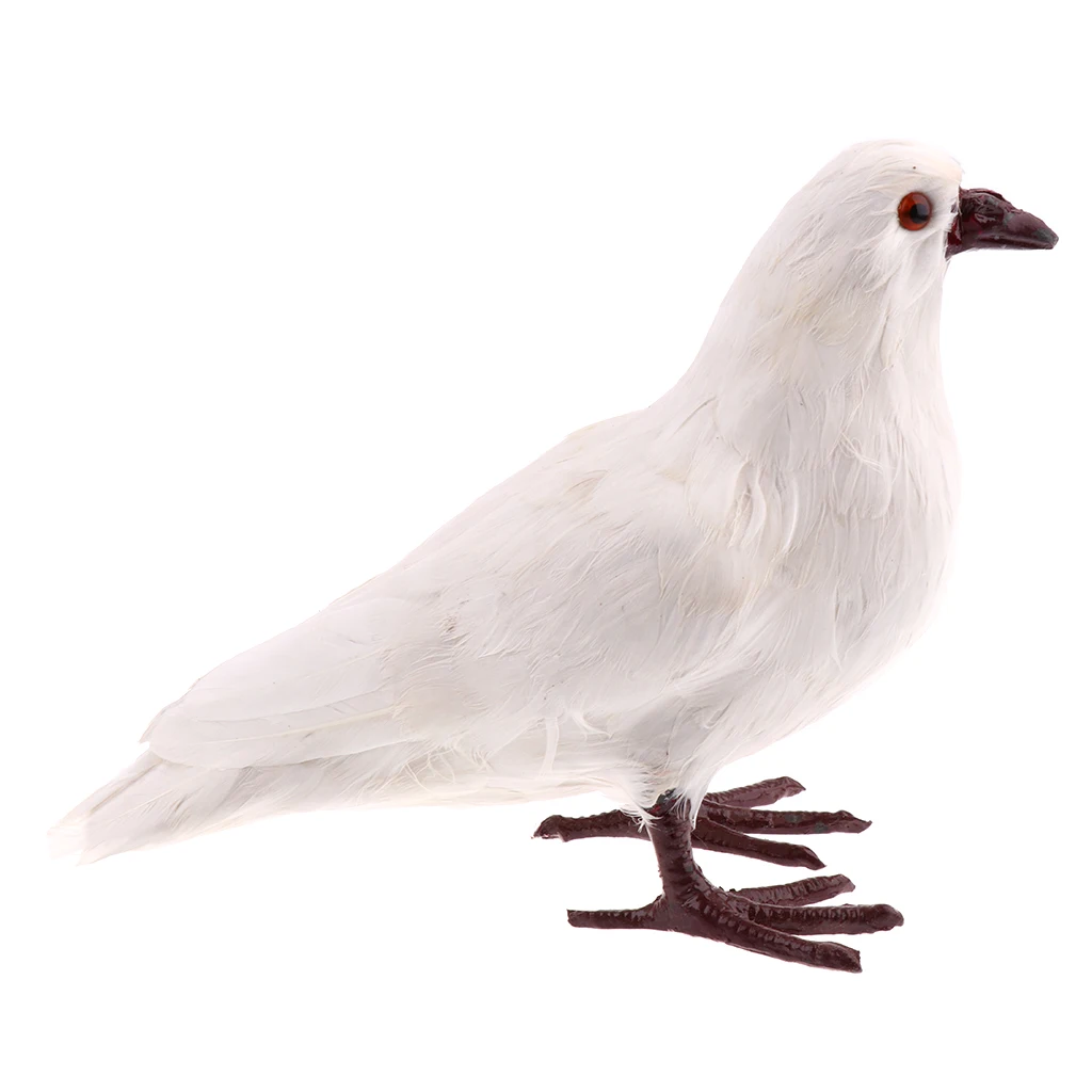 Realistic Polyethylene Furs Standing Pigeon Animal Model Figurine Home Decoration