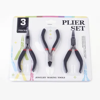 

3pc Jewelry Pliers Sets Round Nose Plier Wire Cutter Pliers Bent Nose Side Cutting Pliers Jewelry Making tool