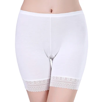 

Women Safety Shorts Sexy Cotton Seamless Short Pants Lace Patchwork Under Skirt Modal Breathable Short Tights White Black Gray