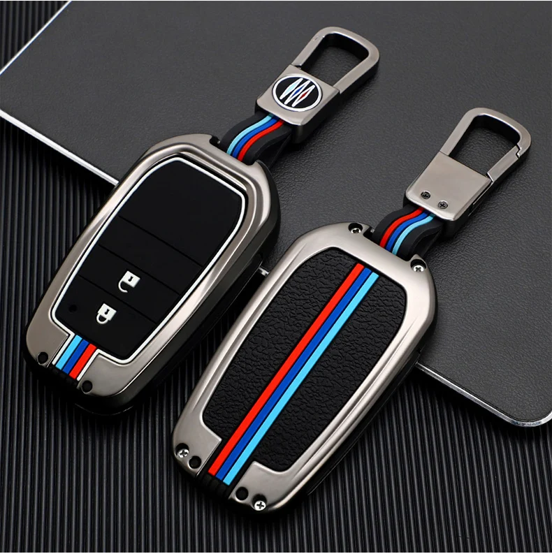 Portachiavi per auto in lega di zinco per Toyota Chr Rav4 Auris Avensis Prius Aygo Camry Corolla Land Cruiser 200 Prado Crown Riez Key Cover - Hd2f9f3c141bd429f894eb24a1ad2e18cC