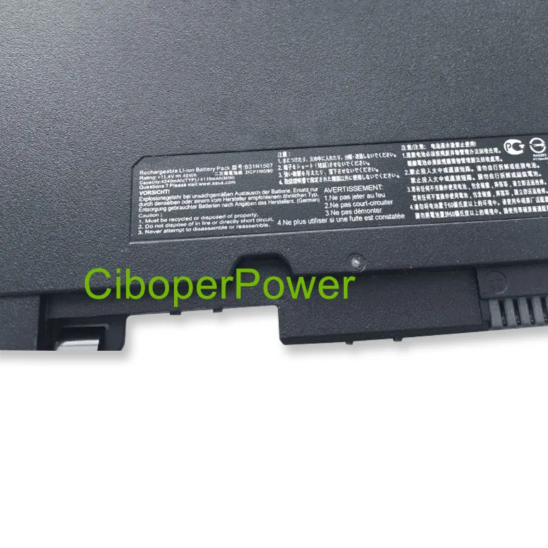 Оригинальное качество 11,4 V 48Wh B31N1507 Батарея B31BN95 для BU403UA B8430UA серии
