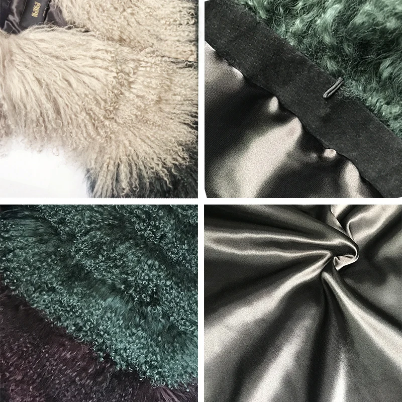 Clearance rf2050 Whole Leather Mongolian Sheep Fur Vest for Woman 90cm/120cm Long Winter Natural Fur Waistcoat 5