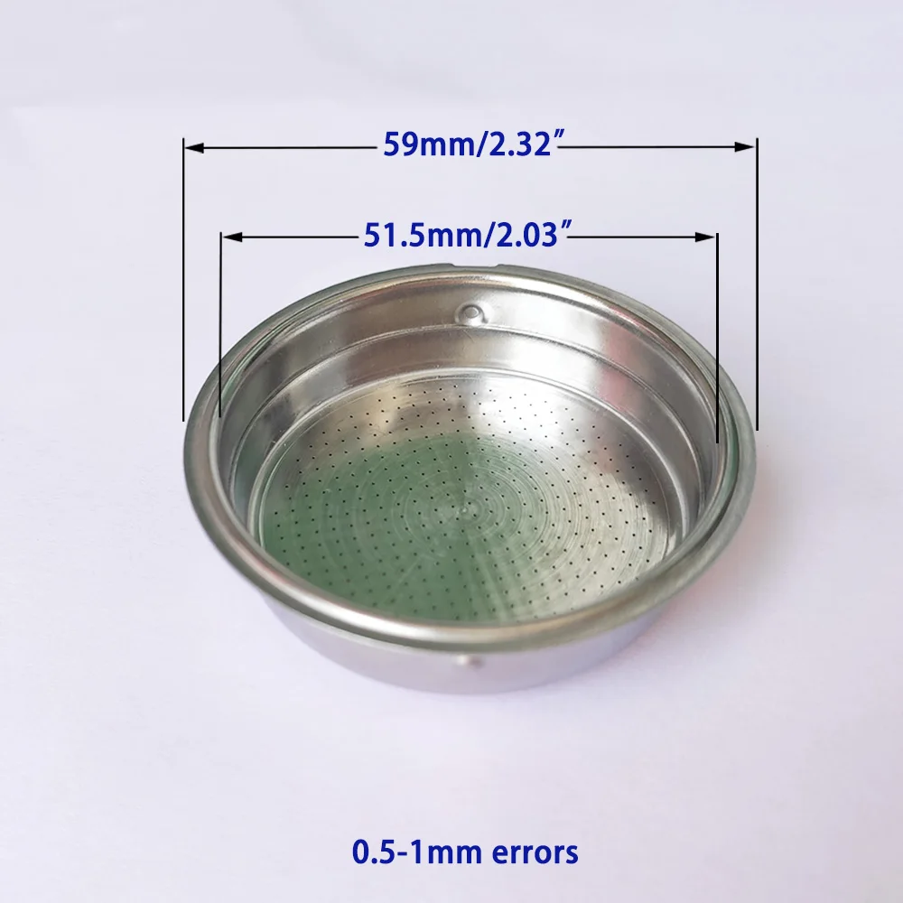 Coffee Machine Filter Basket 51mm Single-Cup Coffee Machine Pressurized Filter Basket for Household Coffee Maker Accessories Stainless Steel Powder Bowl