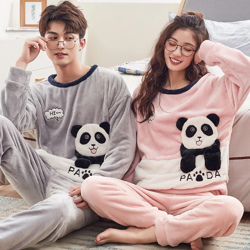pajama Зимняя теплая фланелевая парная пижама для девочек и мужчин, пижама Mujer Hombre, Пижама для женщин, пижама, одежда для сна, женская ночная одежда - Цвет: pajama