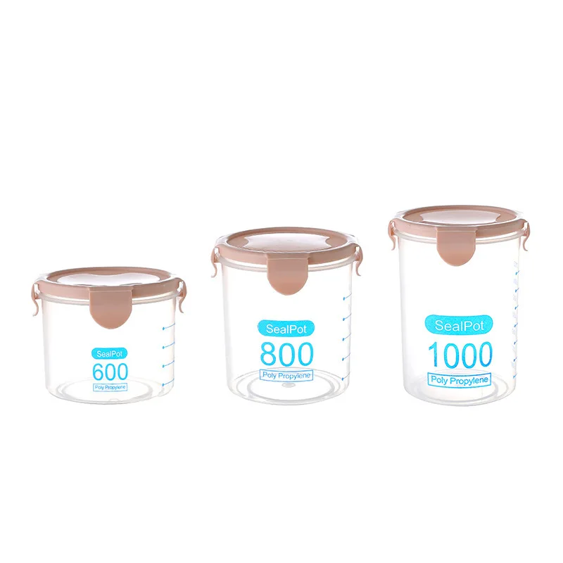 

1000 Kitchen Storage Jar with Lid Plastic Grains Storage Tank Snacks Storage Box Transparent Food Freshness Sealed Jar