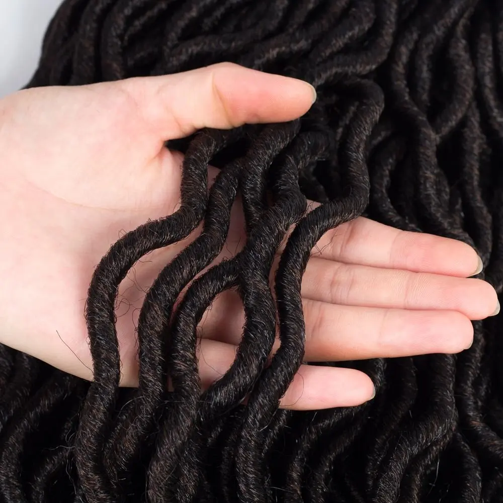 Богиня искусственные локоны в стиле Crochet косы 20 дюймов мягкого натурального