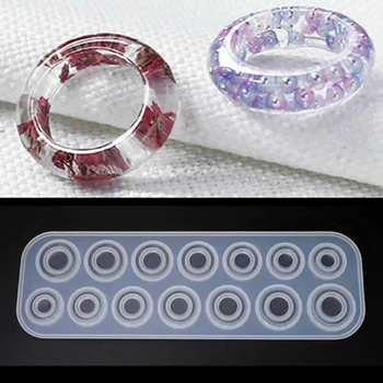 

Flat Rings Mold Collection Handmade Ring Jewelry Silicone Mold Crystal Epoxy Mould Epoxy Resin for Jewelry Making