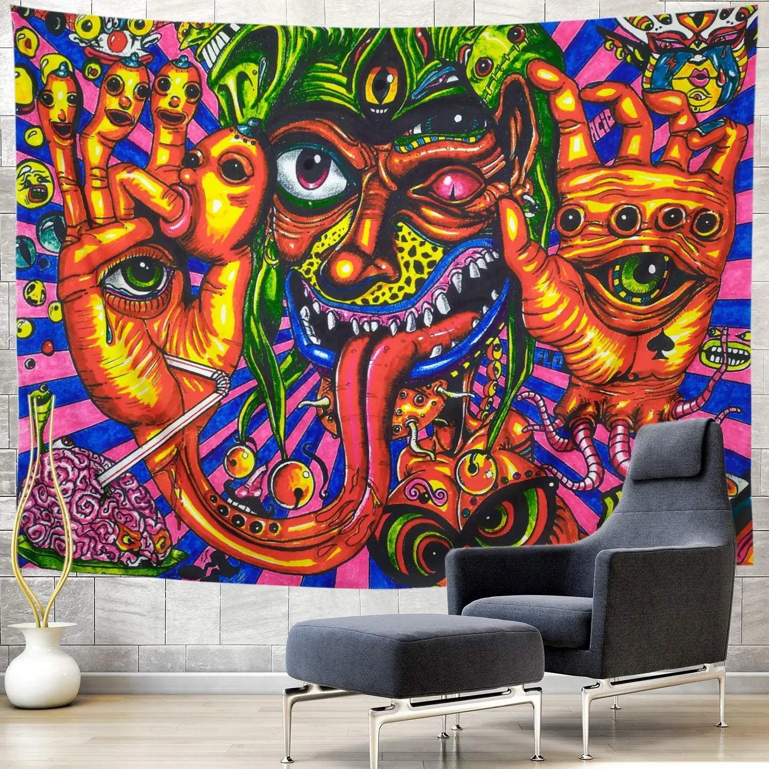 Hippie Tapestry Trippy Scenery Art Room Wall Hanging Trippy Tapestries Home Deco 
