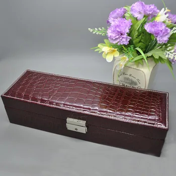 

Leather Watch Box Case Serpentine Buckskin Cashmere for Men Wrist Display Jewelry Organizer Storage New A66