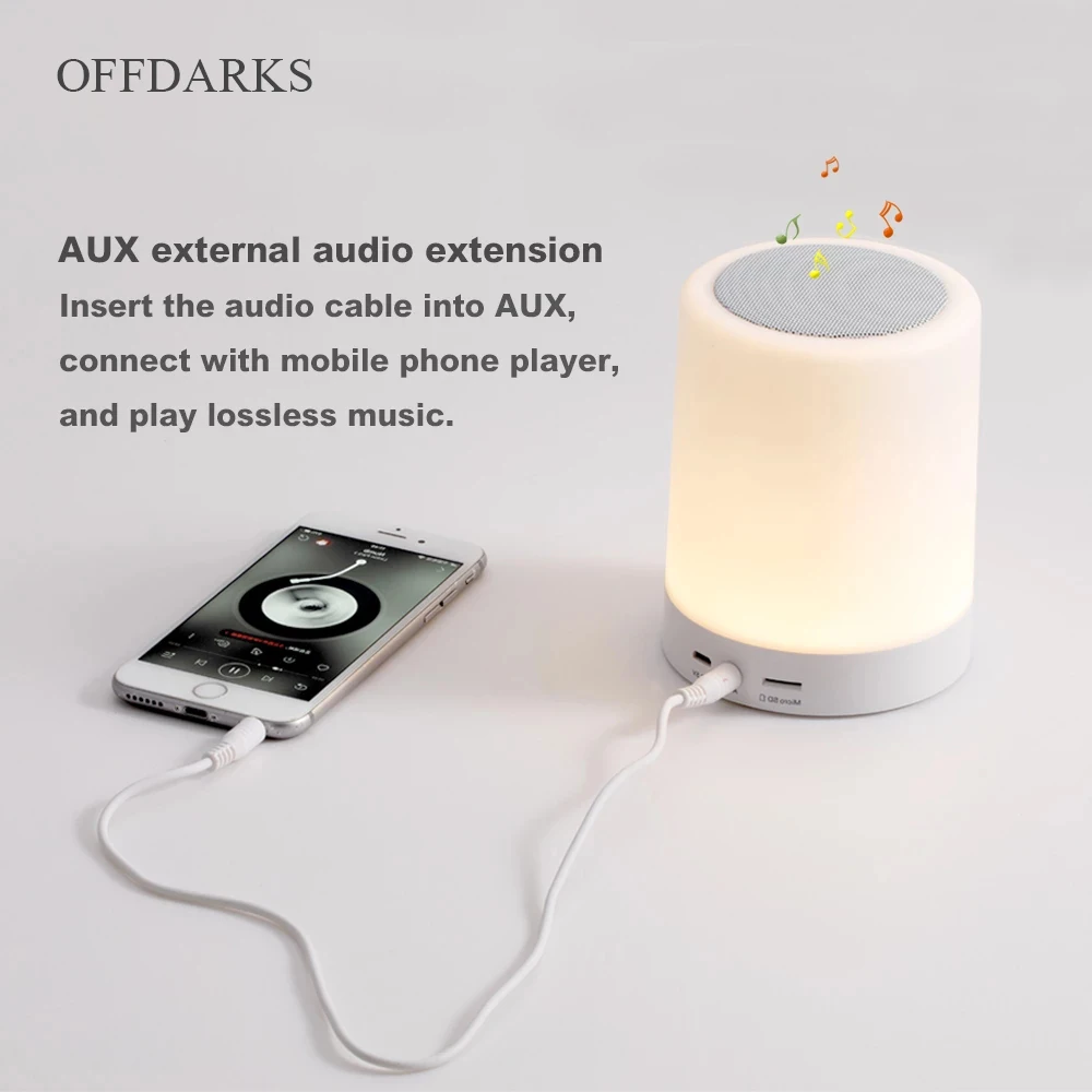 Умный bluetooth динамик OFFDARKS светодиодный Ночной светильник с сенсорным управлением
