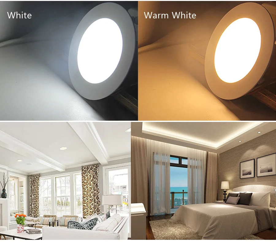 20pcslot Ultra Thin Led Panel Downlight 3w 4w 6w 9w 12w 15w 18w Round Ceiling Recessed Spot Light AC85-265V Painel lamp CE UL (9)