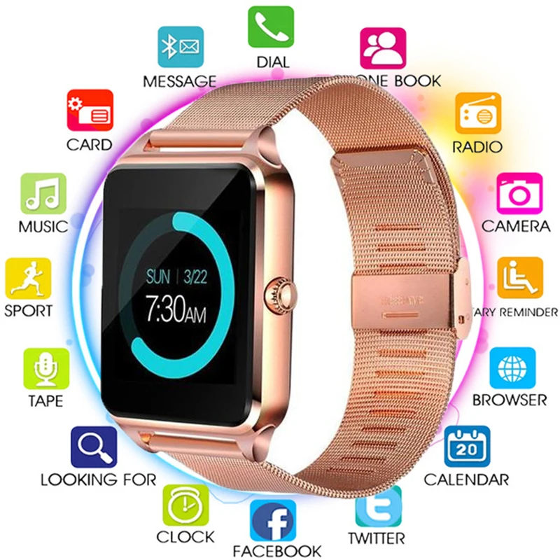 

Hot Smart Watch GT08 Plus Metal Strap Bluetooth Wrist Smartwatch Support Camera Sim TF Card Android&IOS PK Y1 S8 X7D DZ09 V8 A1