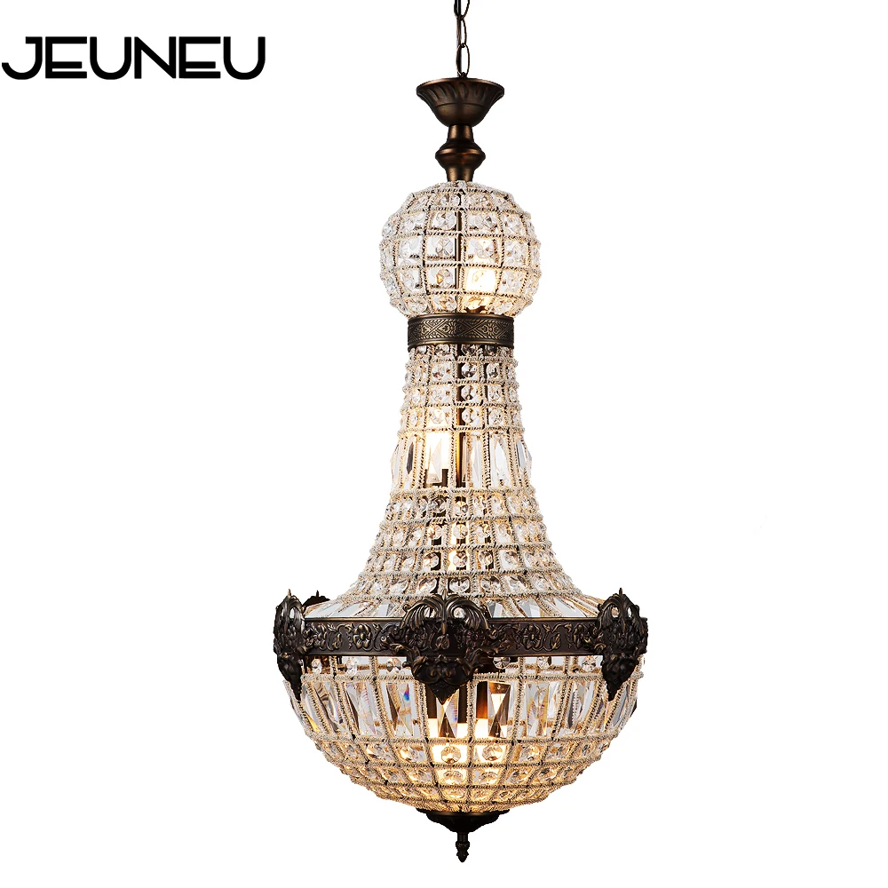 

Europe Retro Vintage Charming Royal Empire Style Big Led Crystal Modern Chandelier Lamp Lustres Lights E14 For Hotel Living Room