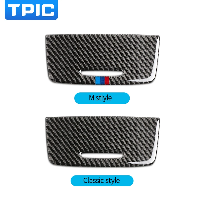 

TPIC Interior Carbon Fiber Car Storage Box Panel Trim Cover Decor Sticker For BMW 3 series E90 E92 E93 2005-2012 Car Styling