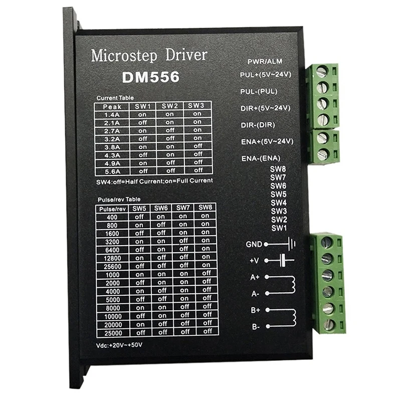 3 шт. DM556 драйвер шаговый двигатель 2 фазы 5.6A для 57 86 шаговый двигатель контроллер цифровой NEMA17 NEMA23 NEMA34 шаговый двигатель