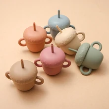 

Baby Feeding Cups Cute Mushrooms Baby Learning Cups Have a Handle Food Grade For Toddlers & Kids With Silicone Sippy Cup