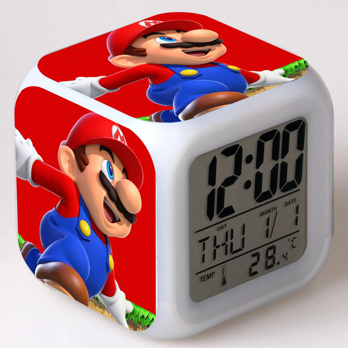 Лучшие продажи продуктов детский будильник светодиодный Изменение цвета освещения Super Mario Bros цифровые часы детские игрушки wekker reveil - Цвет: 21