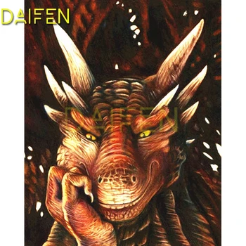 

5D DIY Diamond painting animal Full Round Diamond mosaic Dragon Horn Full Square Diamond embroidery Cross stitch Cartoon dragon