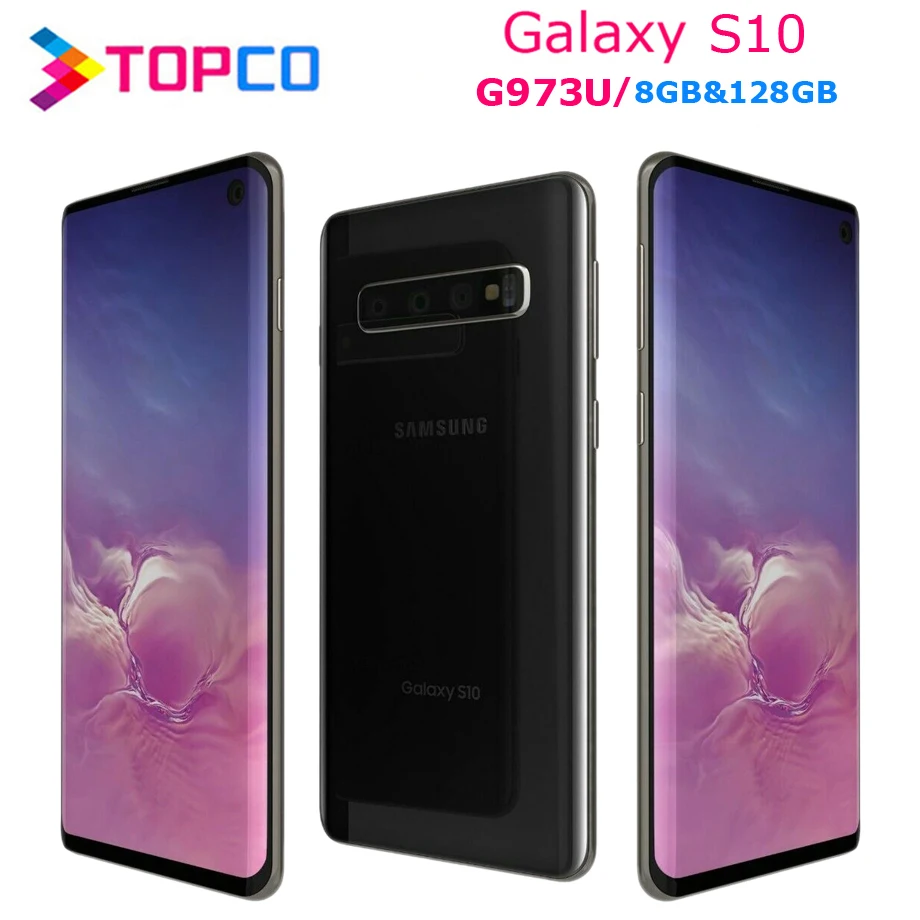 

Samsung Galaxy S10 G973U Original Unlocked Android mobile Octa core Snapdragon 855 8GB RAM 128GB ROM 6.1" Four Cameras NFC