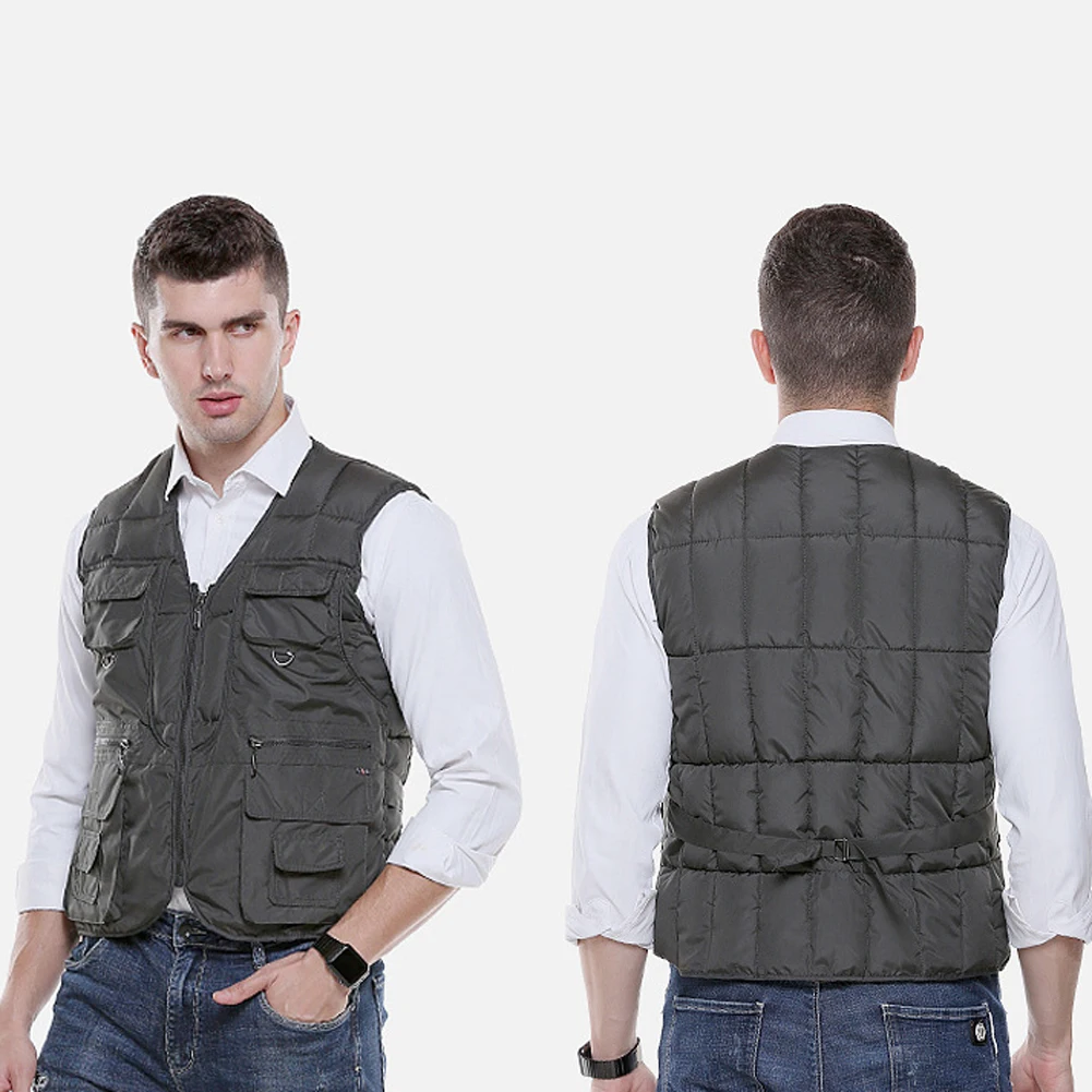 New Arrival Heating Thermal Solid Color Cotton Vest Korean Version Outdoor Sport Fishing Vest USB Jacket Clothes Winter