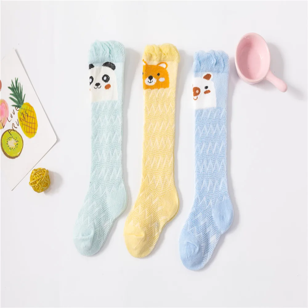 Color6 3pairs Хлопковые гольфы для малышей сетчатые носки для новорожденных носки для маленьких девочек мягкие чулки с противомоскитным кружевом для мальчиков, 3 пары носков - Цвет: Color6 3pairs